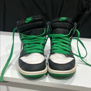 Nike Black and Green High-Top Sneakers